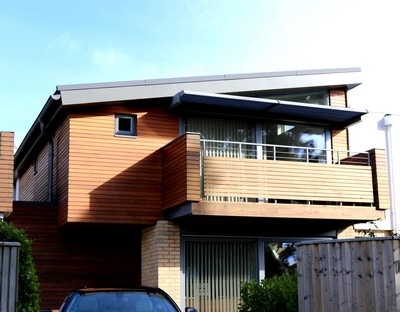 Chantier de bardage en bois