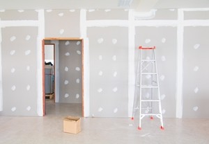 Chantier de une cloison en placo