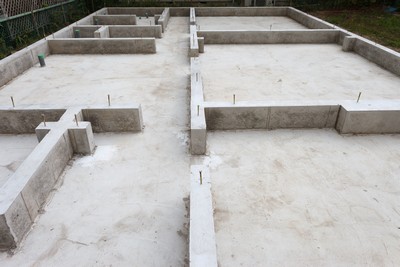 Chantier de s fondations d'une maison