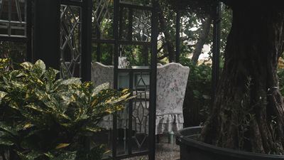 Chantier de une pergola en fer forgé