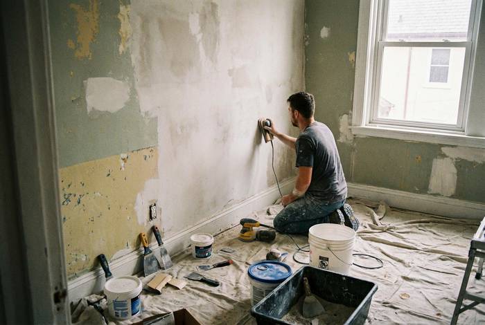 Préparer un mur avant peinture — illustration RenoMigo