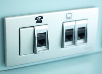 Chantier de un câblage téléphonique