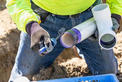 Chantier de pose ou de remplacement des canalisations