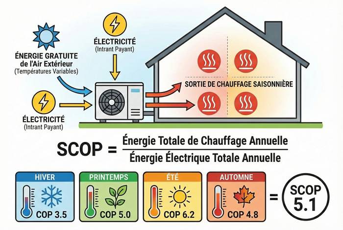 SCOP d'une pompe à chaleur : à quoi sert cet indicateur ? — illustration RenoMigo