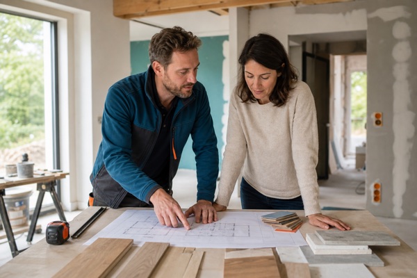 Chantier de rénovation de cuisine